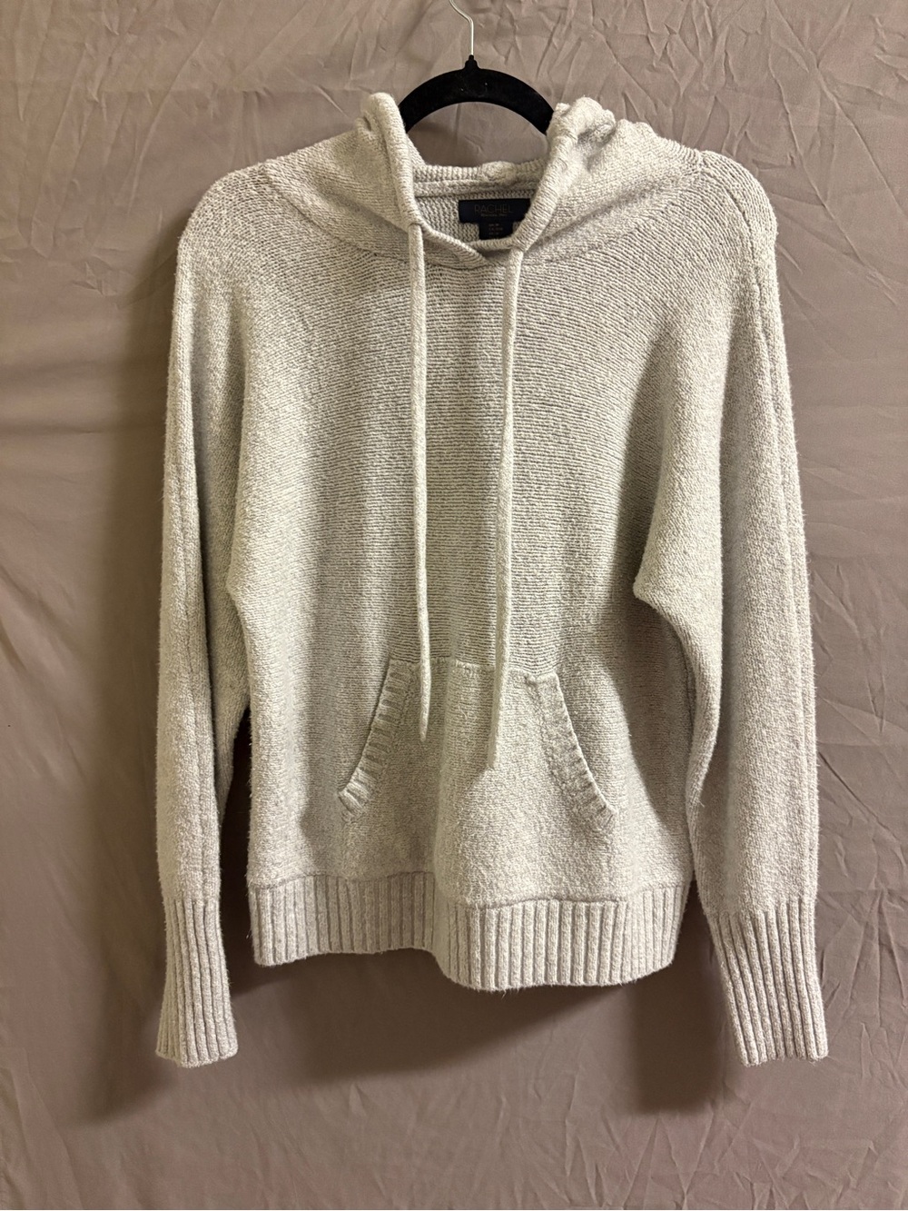RACHEL Rachel Roy Cream Hooded Knit Pullover